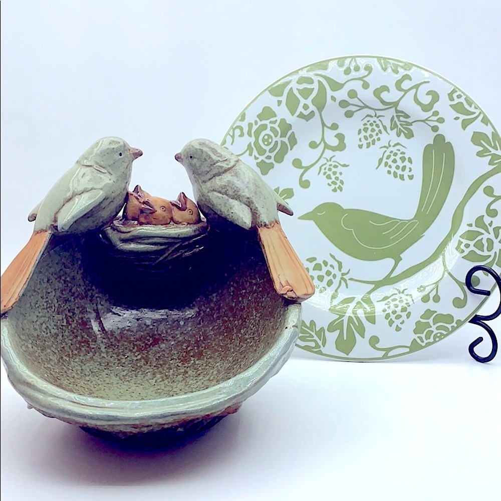 Pier 1 plate stoneware & matching ceramic bowl
